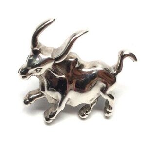 John Hardy Sterling Silver Bull Pin Tie Tack stamped JH .925